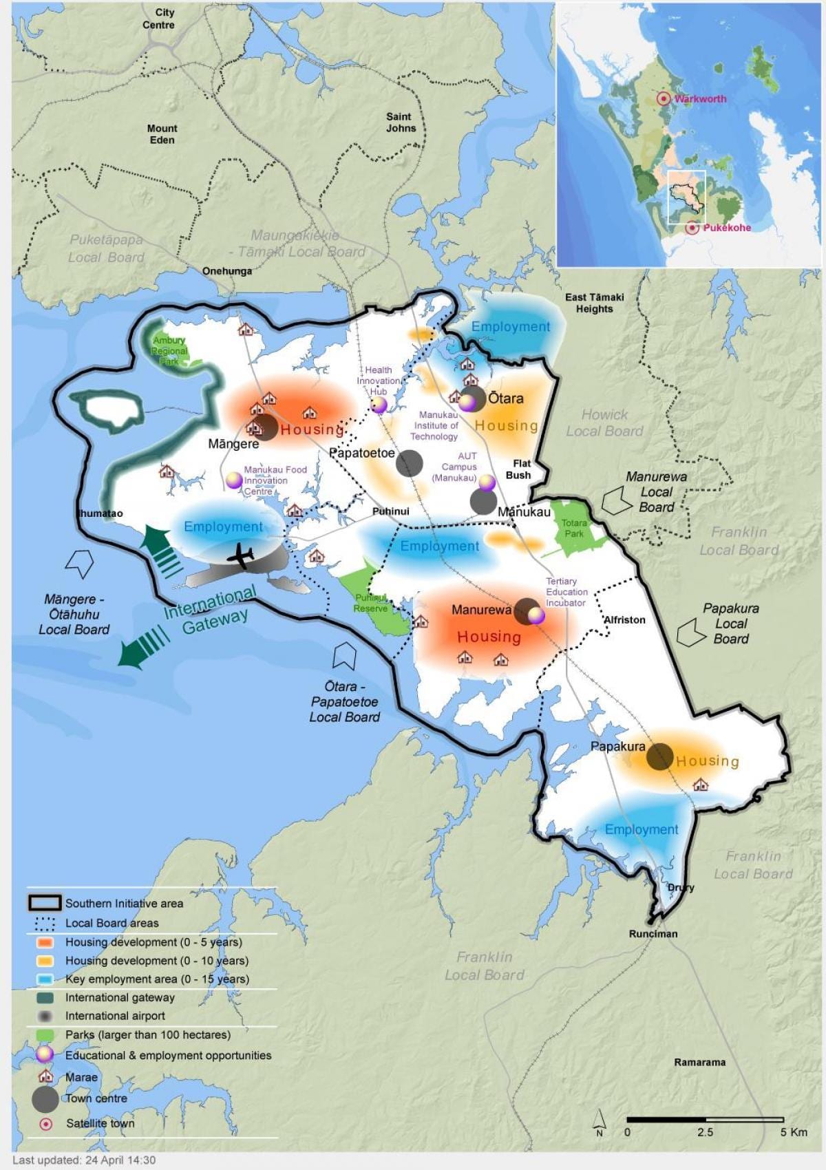 térkép dél-Auckland