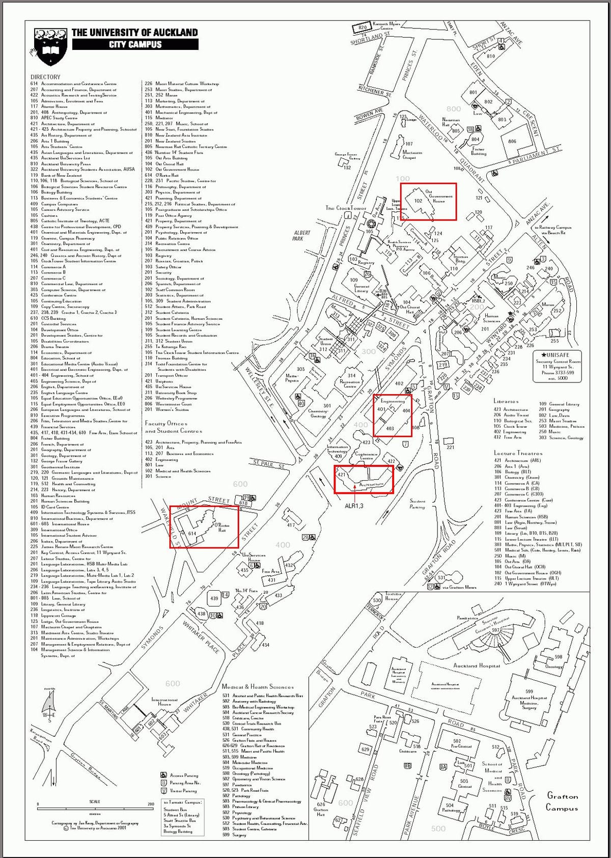 Auckland uni city campus térkép