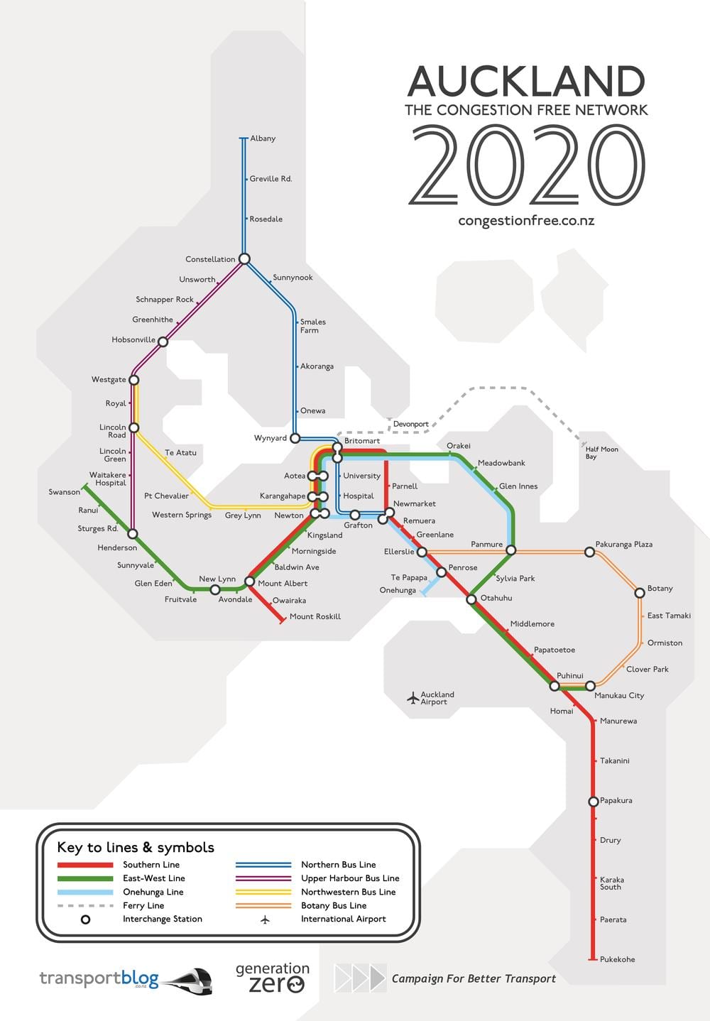 a vonat térkép Auckland