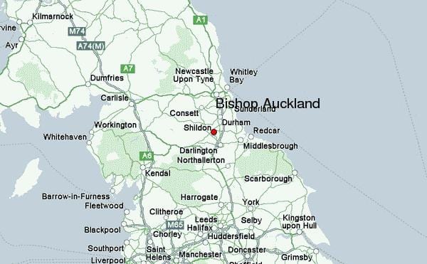 térkép Bishop Auckland
