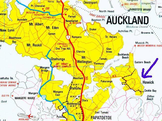 térkép Howick Auckland