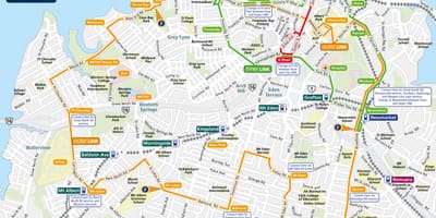 Auckland busz útvonal térkép