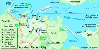 Auckland tengerjáró hajó terminál térkép