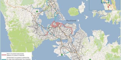 Térkép cycleway Auckland térkép