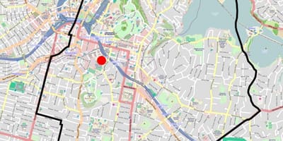 Auckland gimnázium zóna térképen