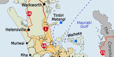 Térkép Auckland régió