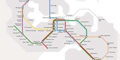 A vonat térkép Auckland