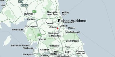 Térkép Bishop Auckland